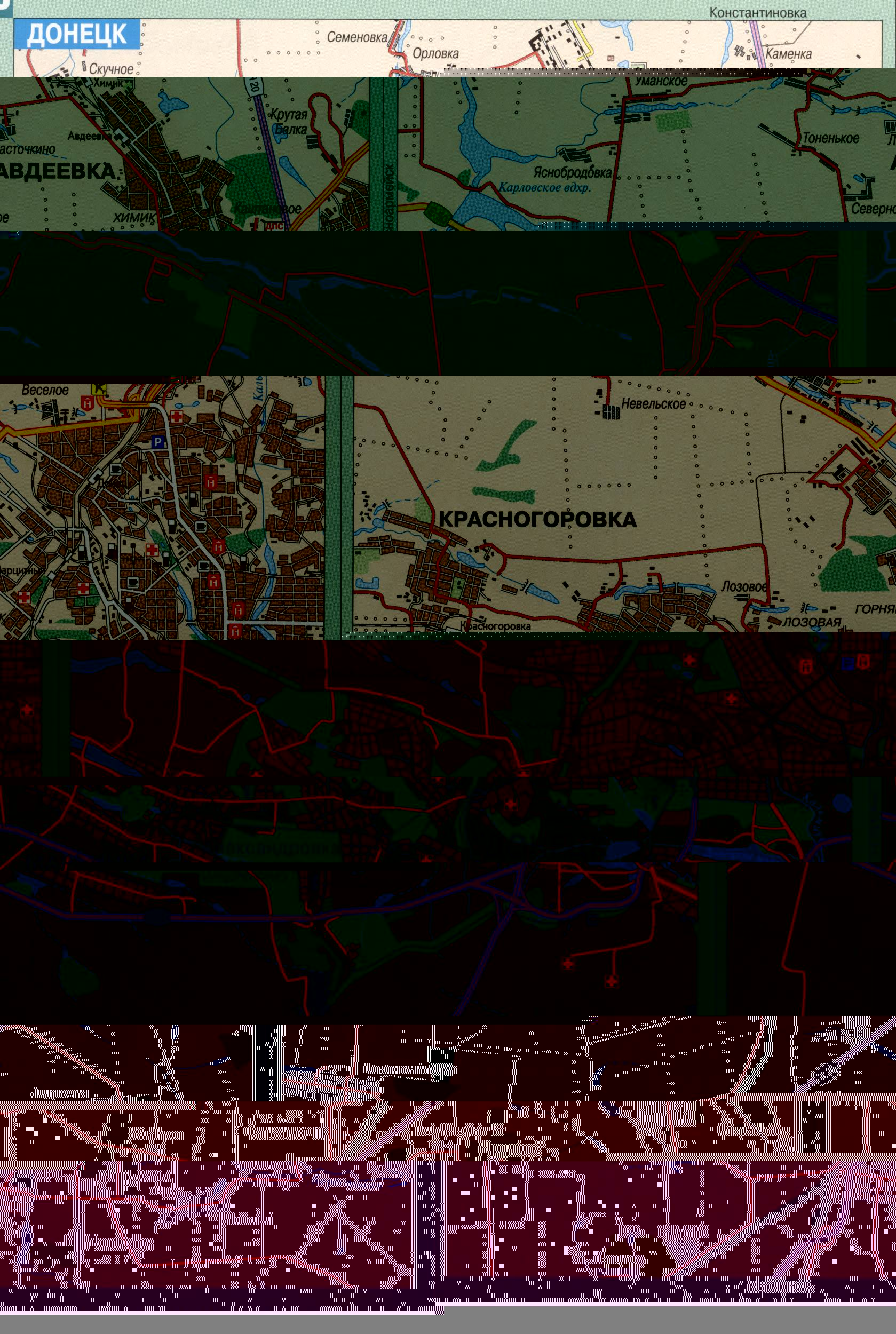 Карта Донецька (колишня Юзівка) з передмістям. Завантажити безкоштовно