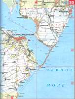 Чорне море, карта узбережжя Одеської області. Карта берега Чорного моря в Одеси 1см = 2км, D1