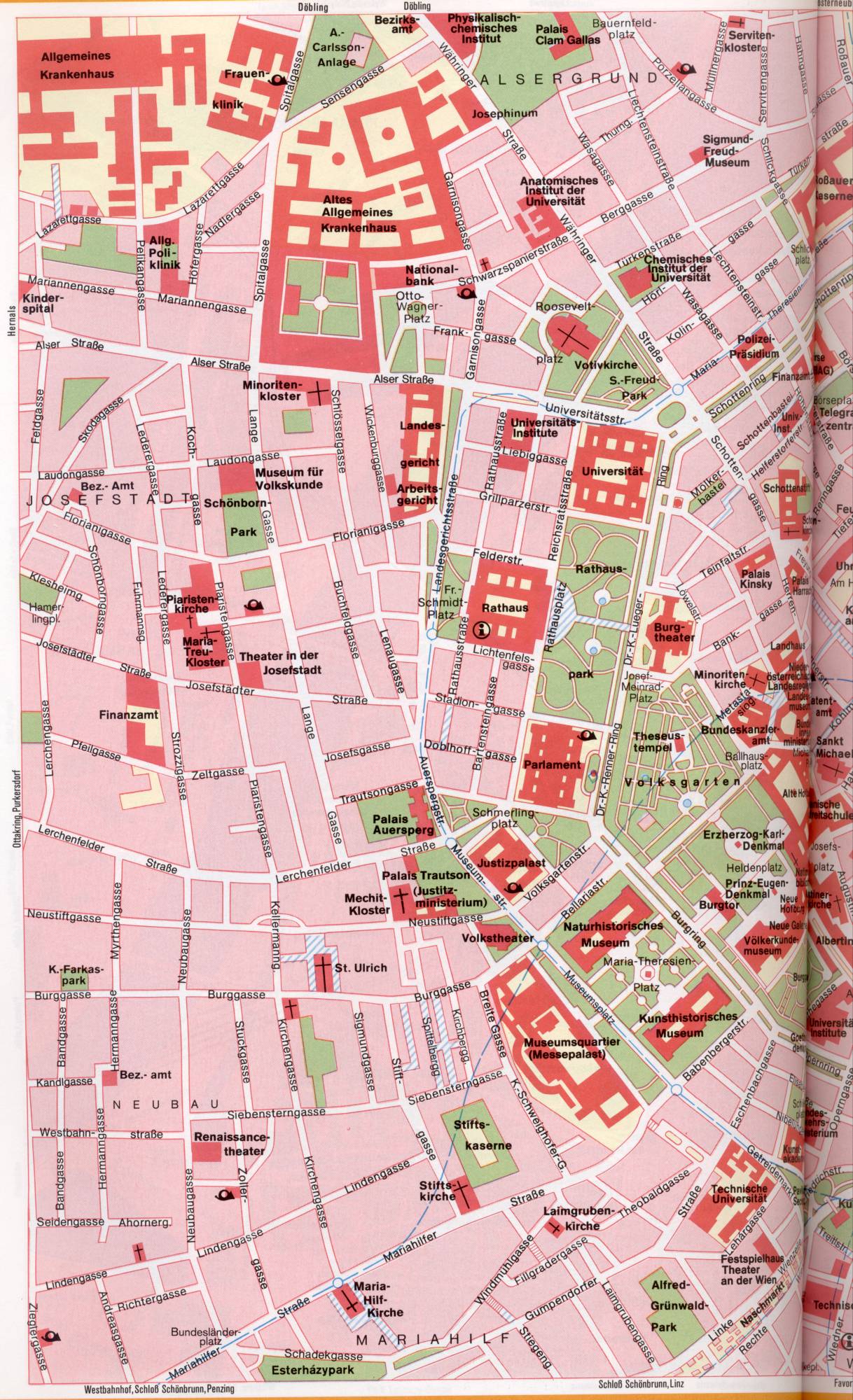 Карта Вены 1см=100м map of Wien