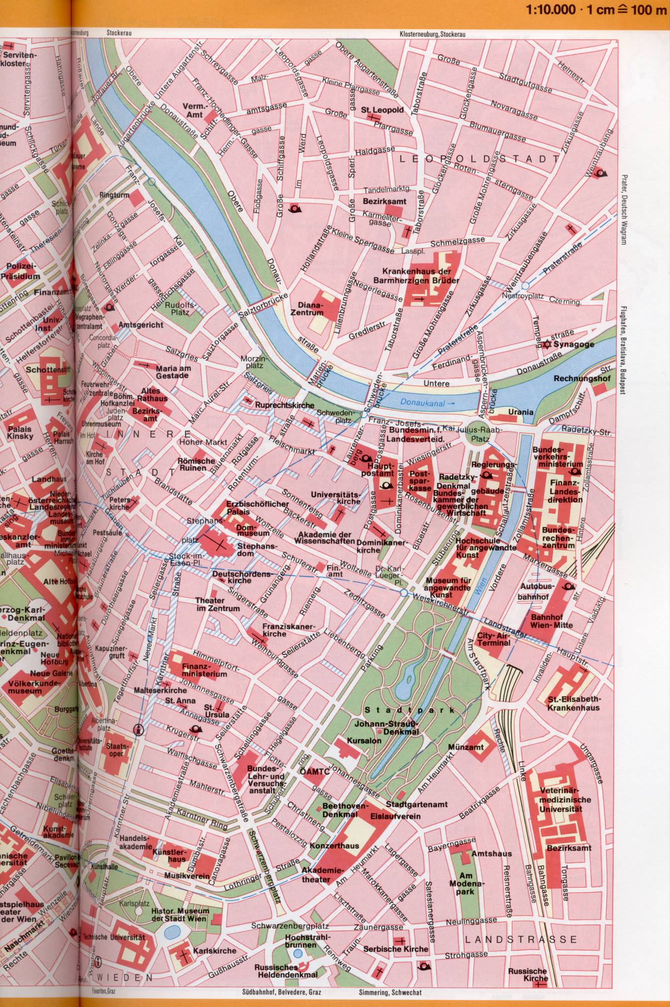 Vienna Map 1cm = 100m map of Wien, B0