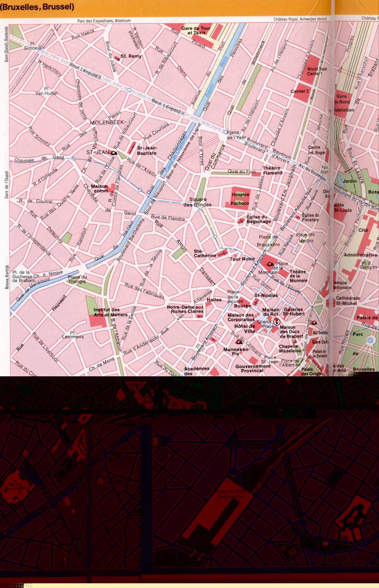 Карта Брюсселя 1см=140м map of Brussel Br&uumlssel