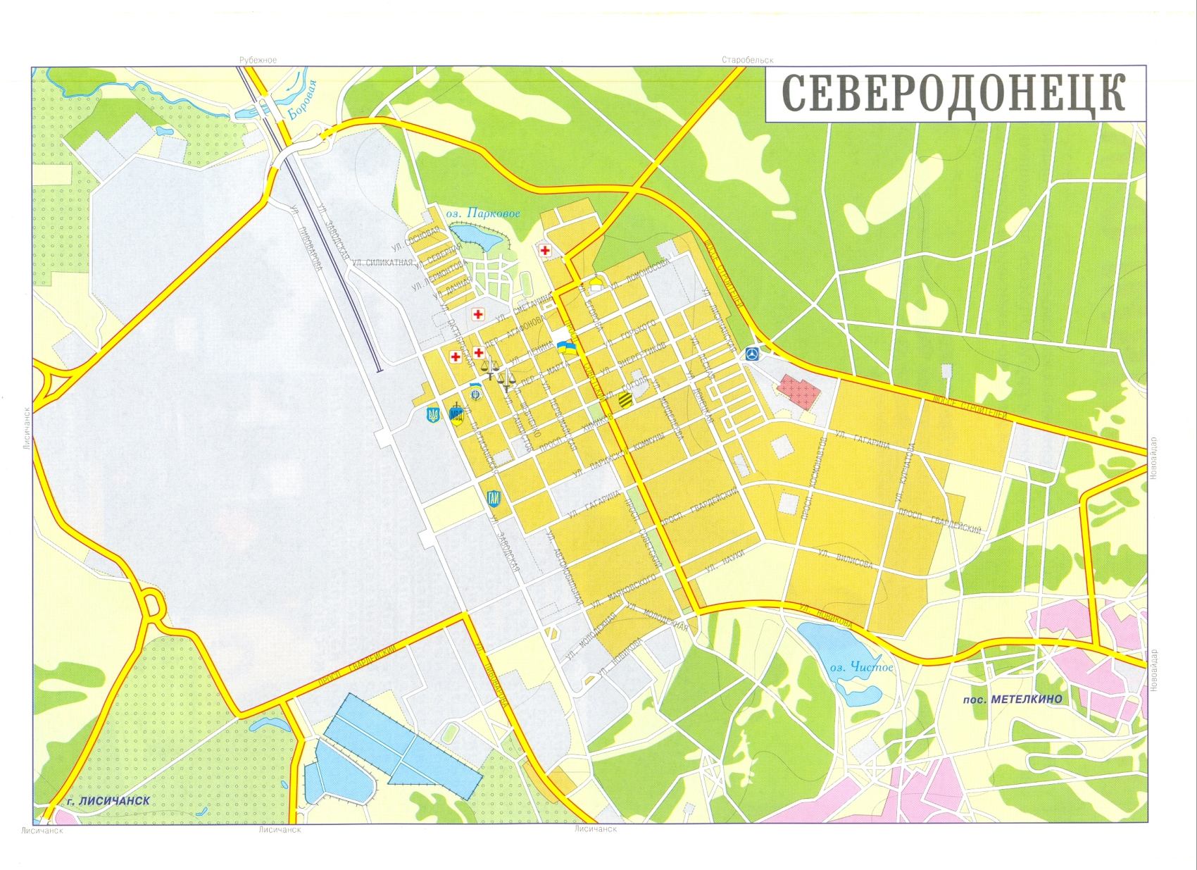 Carte Severodonetsk (Severodonetsk région de Lougansk)