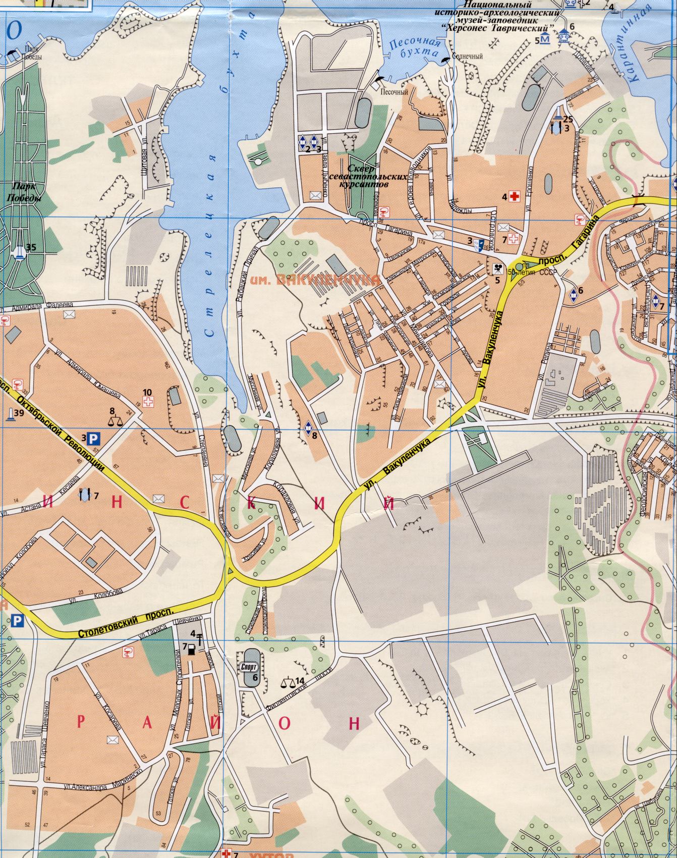 Map of Sevastopol detailed (map scheme Sevastopol 1cm = 200m)