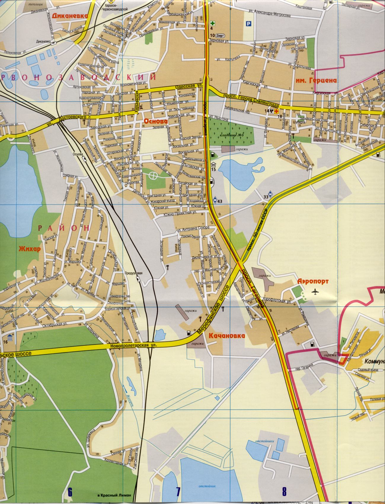 Map of Kharkov detailed in 1cm 250m (map scheme in Kharkov), B2