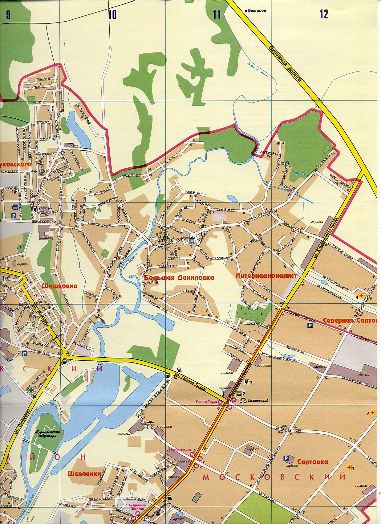 Карта Харкова детальна в 1см 250м (карта схема м.Харків), C0