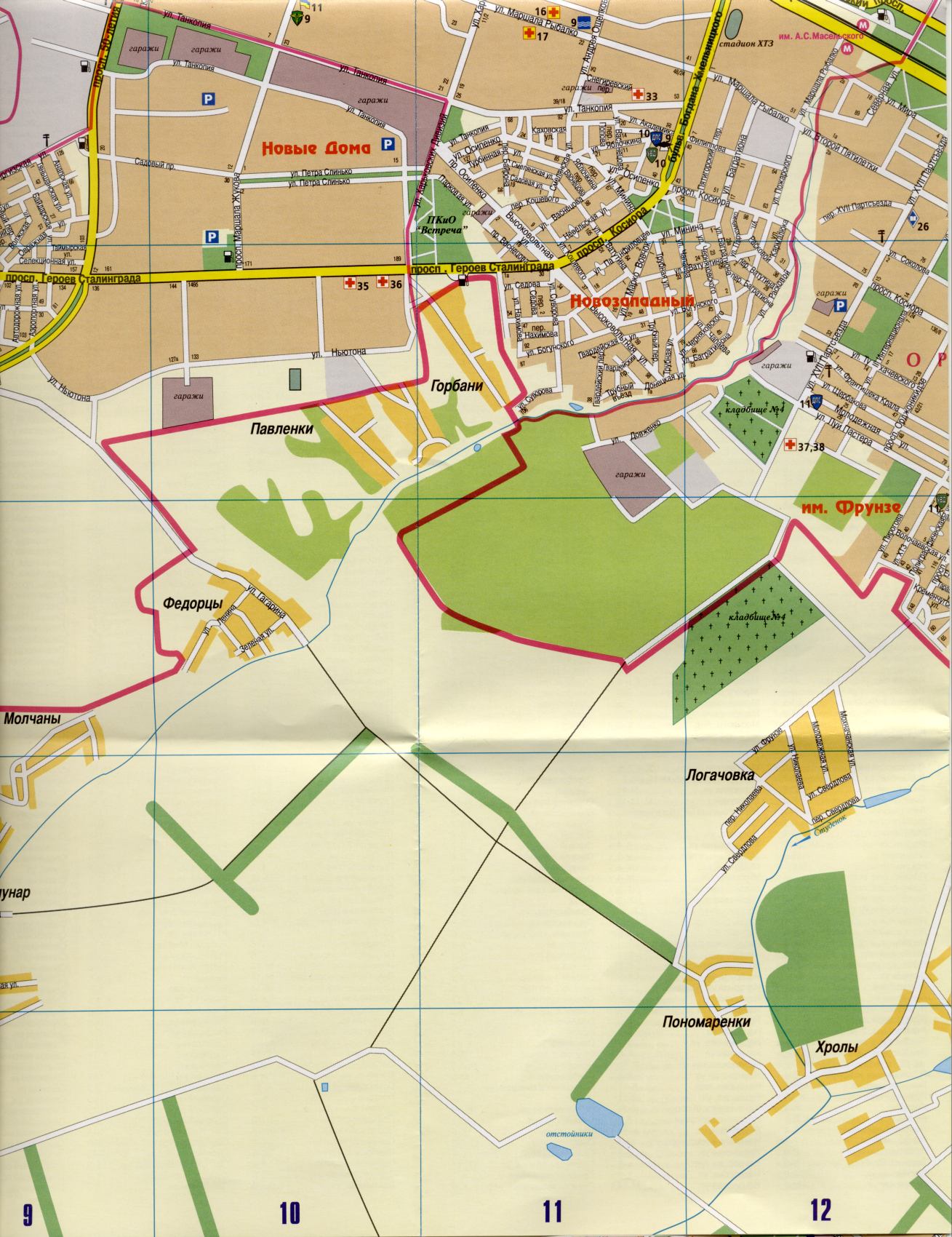 Kharkov Carte plus 1cm 250m (système de cartes Kharkiv), C2