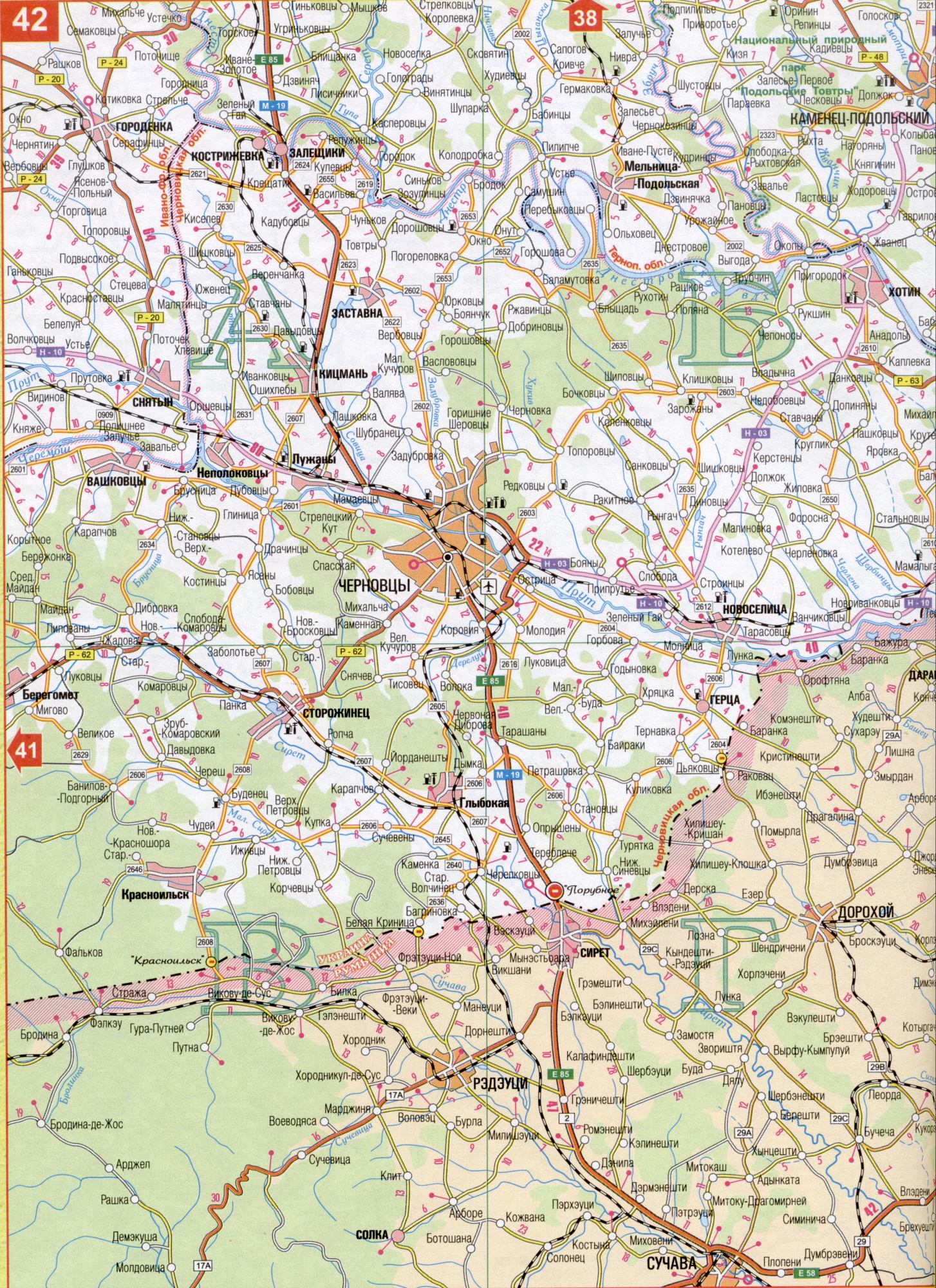 Супутникова Карта Чернівецької Області