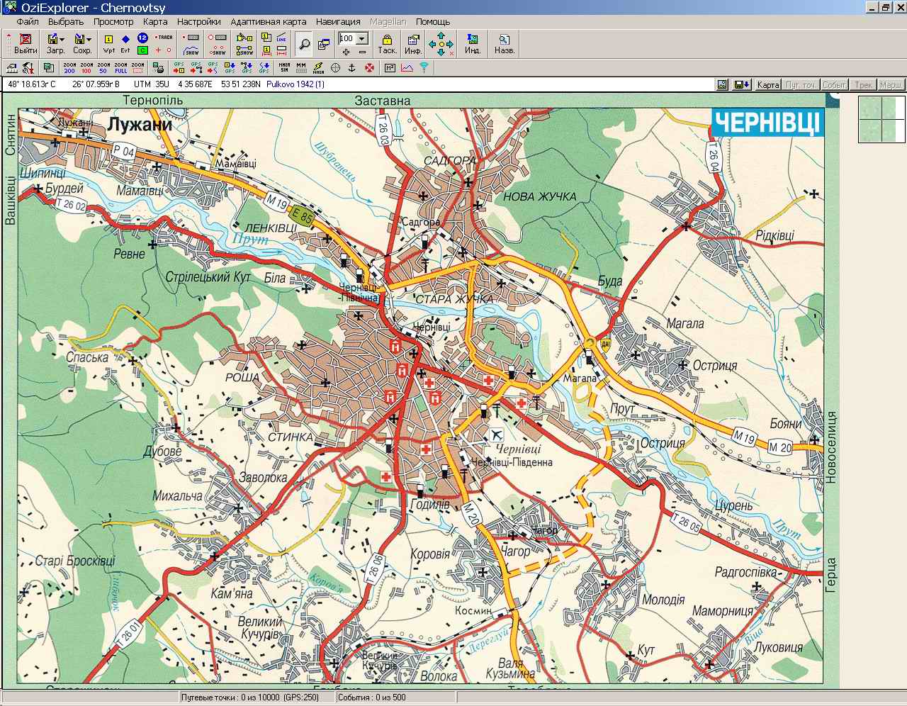 Gps map Chernivtsi