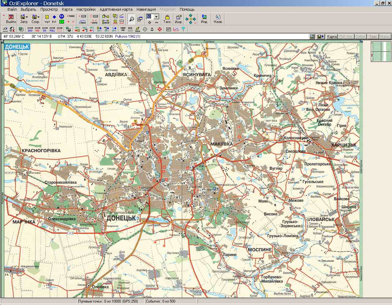 GPS-Karte Donetsk