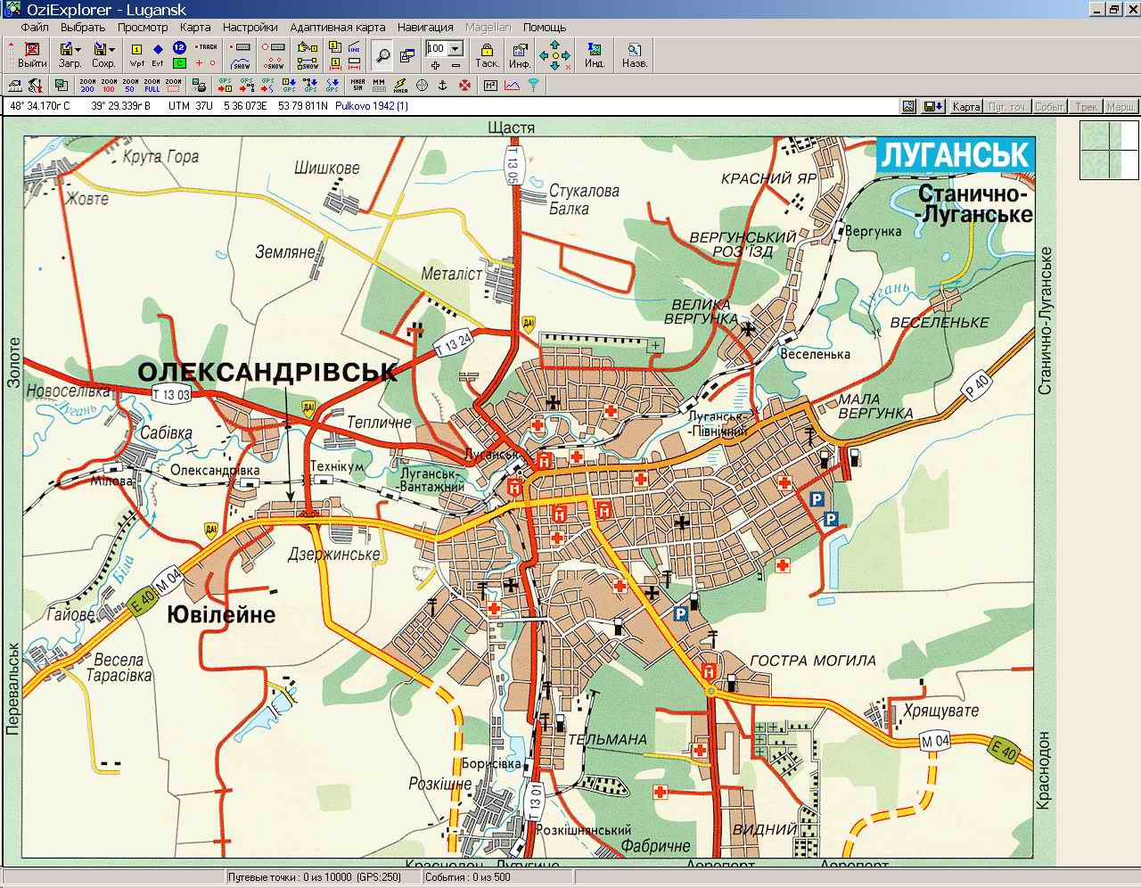 GPS-Karte Lugansk