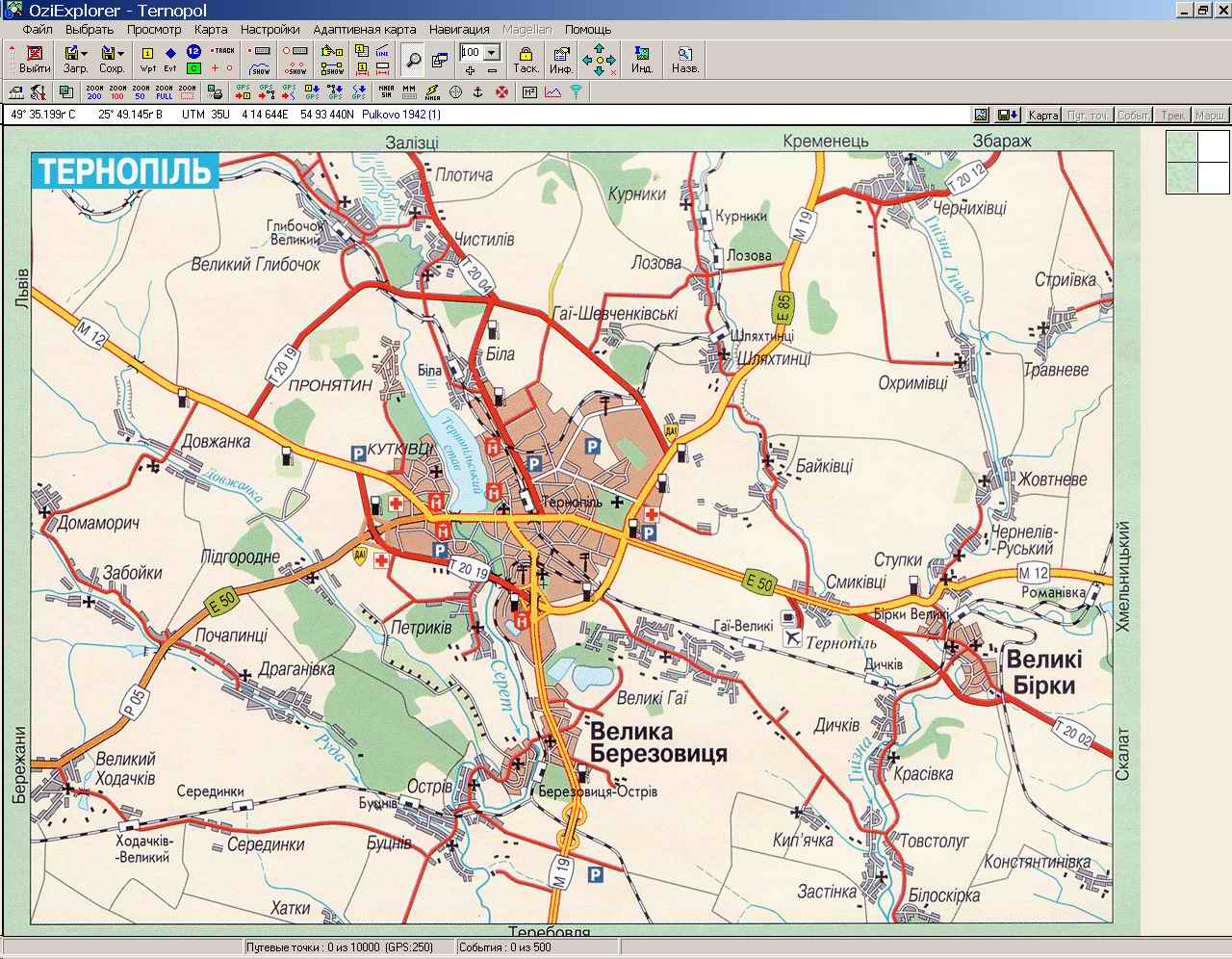 GPS-Karte Ternopil