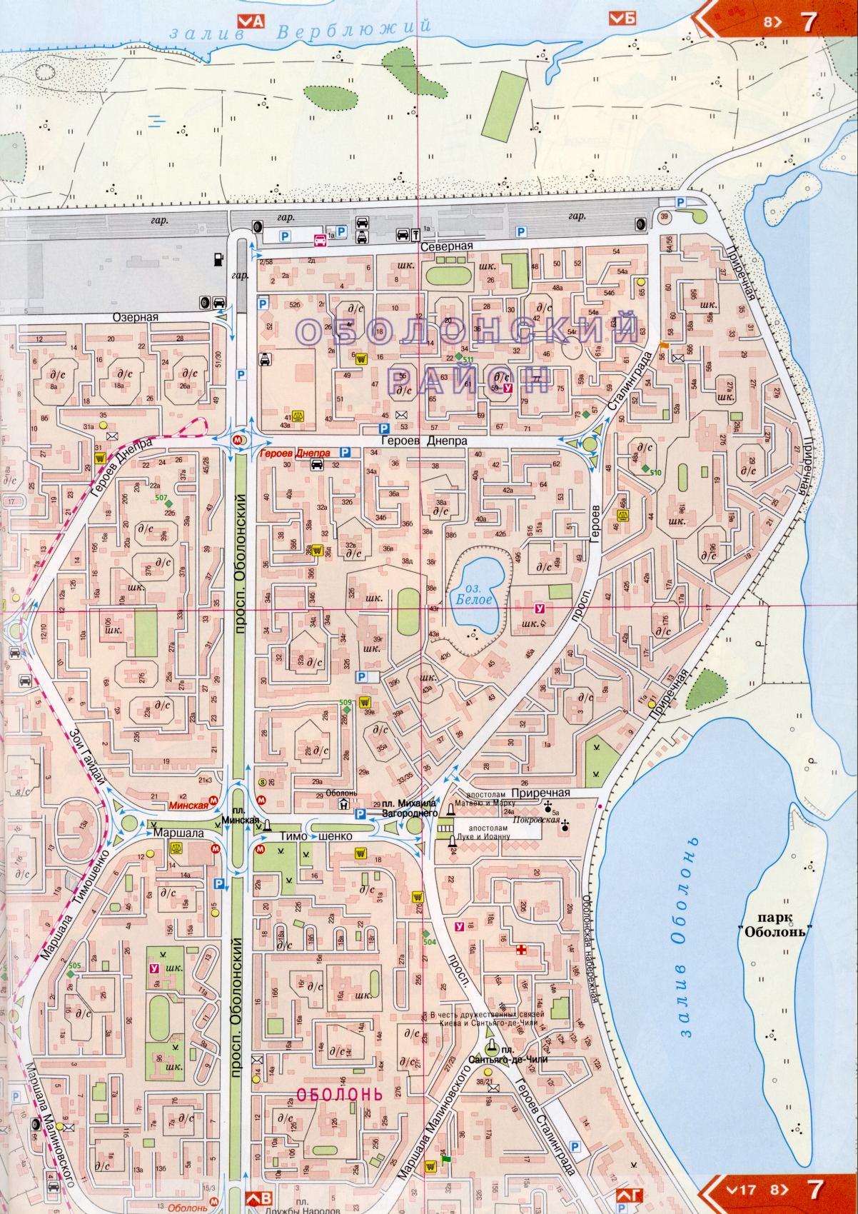 Kiev map details 1cm = 150m for 45 sheets. Map of Kiev from the atlas of highways. Download a detailed map, E0