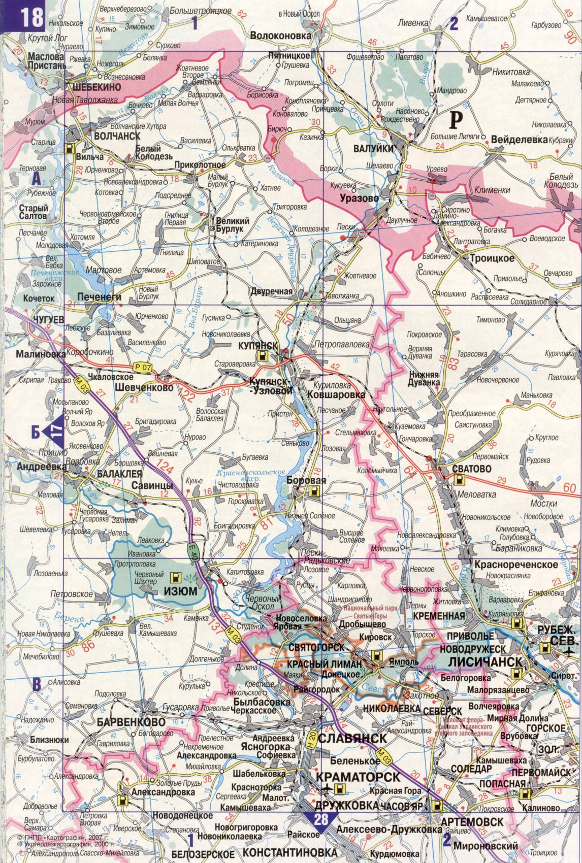 Karte der Ukraine. Detaillierte Straßenkarte der Ukraine avtomobilnog Satin. kostenlos herunterladen, I1