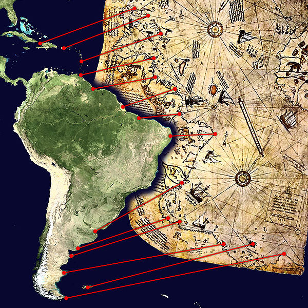 Карта Пири Рейса - допотопная карта Антарктиды без льдов
