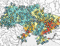 Kontamination von Oberflächengewässern Karte der Ukraine