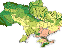 Karte des Staates der modernen Landschaften der Ukraine