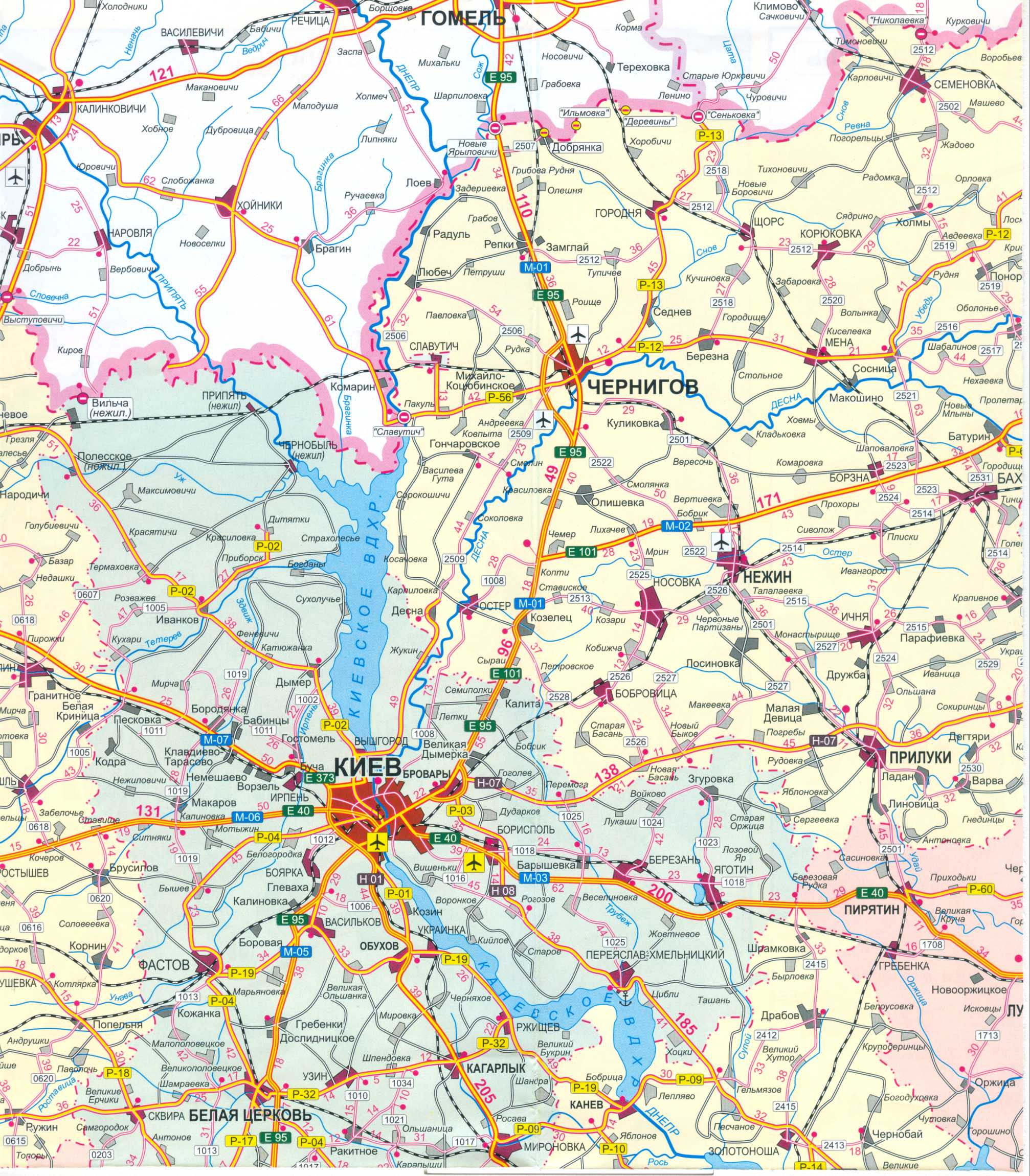 The map of Ukraine is free of charge. Map of roads of Ukraine free download. Large map of Ukraine's roads for free, C0