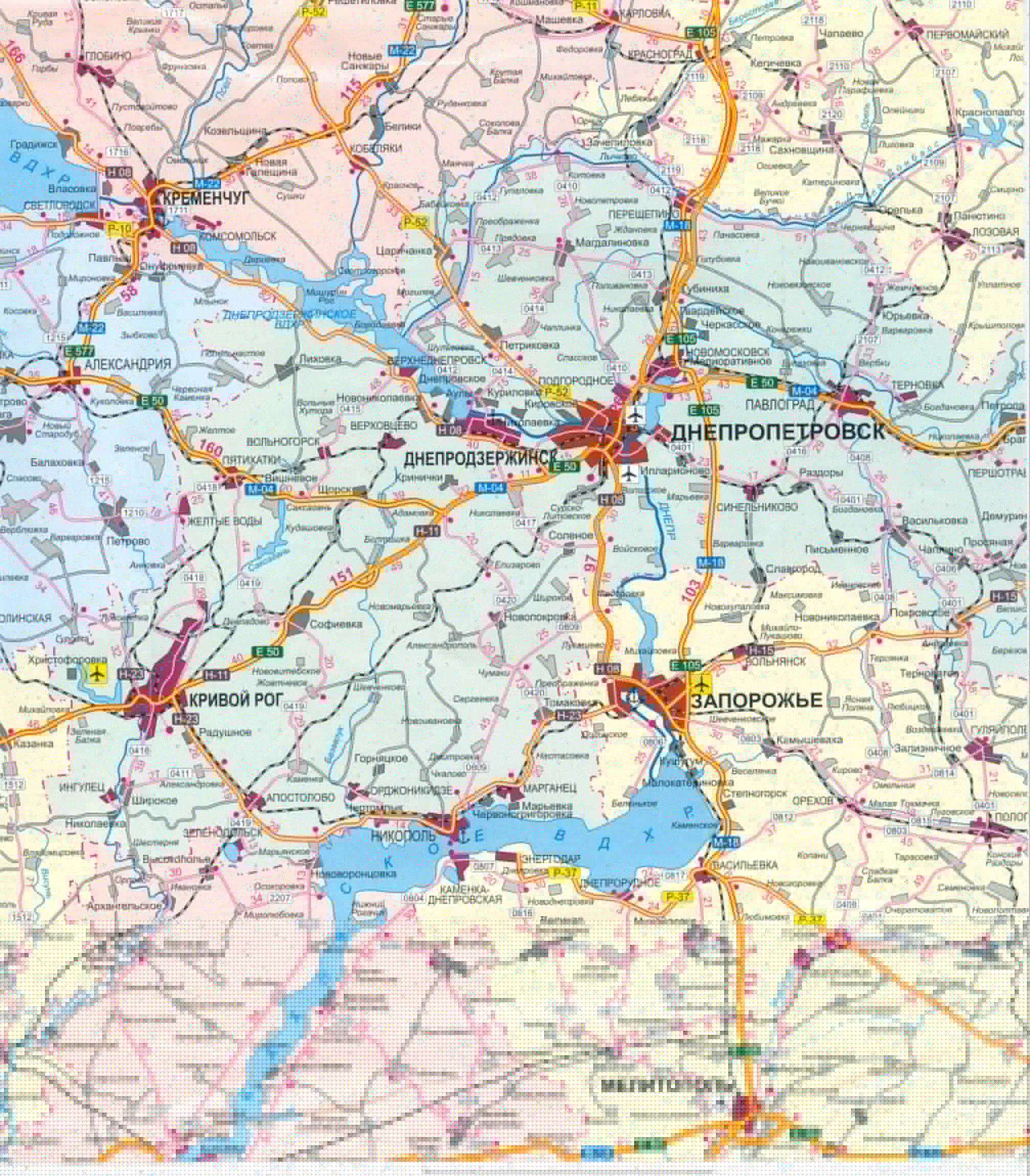 The map of Ukraine is free of charge. Map of roads of Ukraine free download. Large map of Ukraine's roads for free, D1